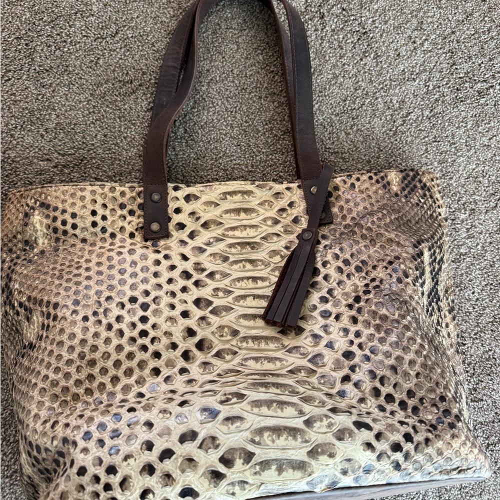 Elegant Snake Print Tote Bag